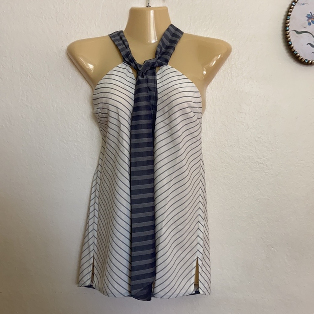 Cooper & Ella Sleeveless Tie Sash Neck Top